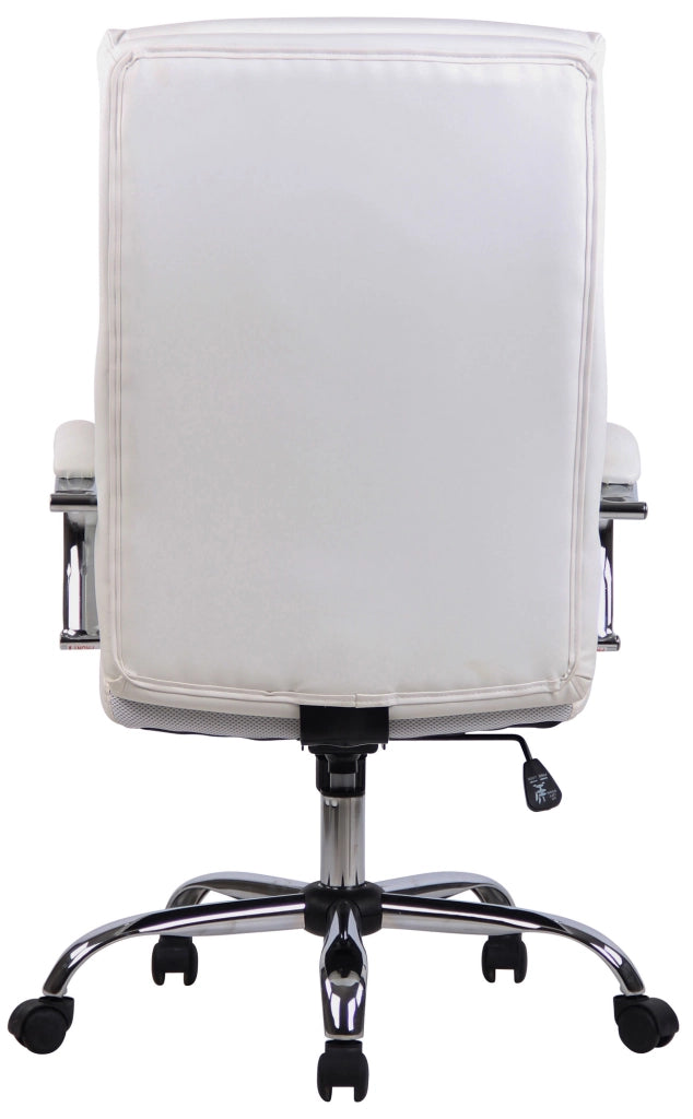 Sedia direzionale Bradford in similpelle o tessuto bianco,Finta pelle