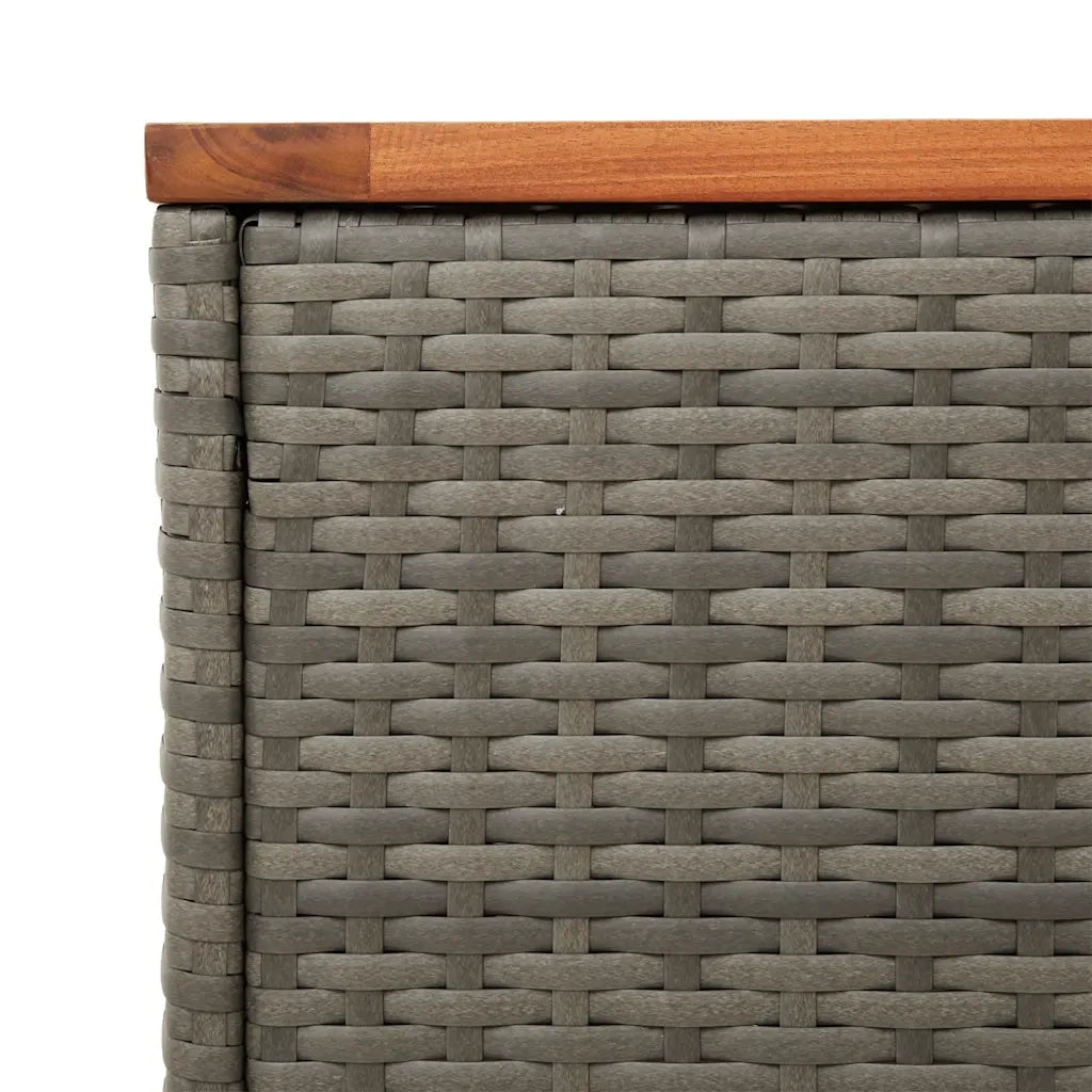 Tavolini Giardino 2 pz | Tavolino da esterno Grigi 55x34x37 Polyrattan Legno Massello