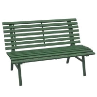 Panchina da Esterno in Alluminio a 2 Posti a Doghe, 123x67x79cm, Verde