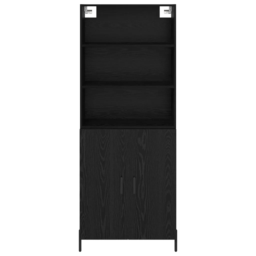 Credenza Rovere Nero 69,5 x 34 x 180 cm Legno multistrato