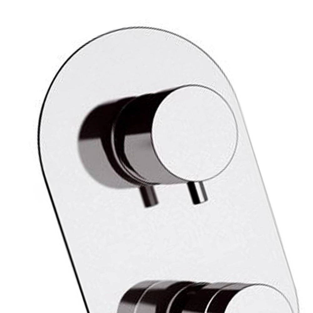 Rubinetto termostatico doccia con deviatore a tre vie e sette posizioni - serie minimal thermo