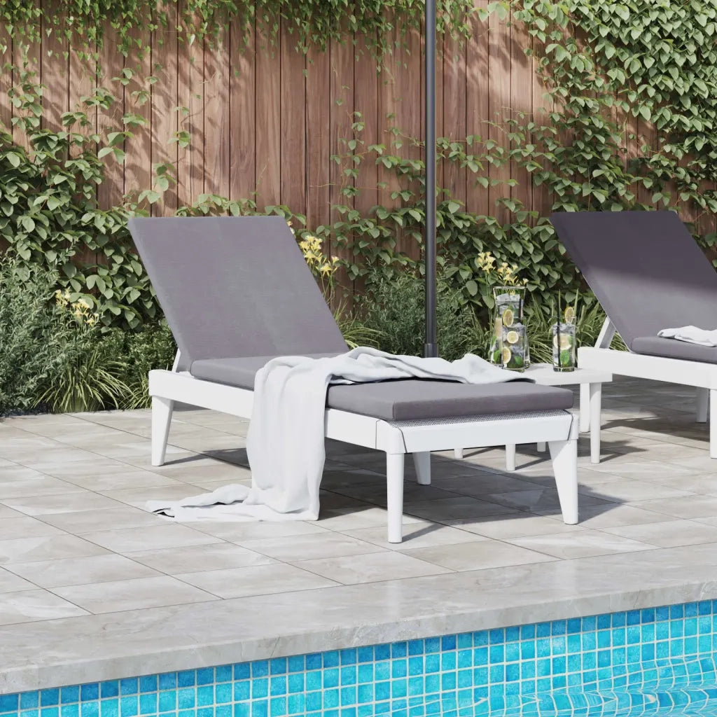 Sdraio da giardino | Lettino Bianco 186x60x29 cm in PP