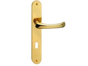 MANIGLIA RIO CON PLACCA IN OTTONE- - mm.70 foro normale - 2 paio