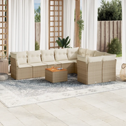 Set Divano da Giardino 10 pz con Cuscini Beige in Polyrattancod mxl 111600