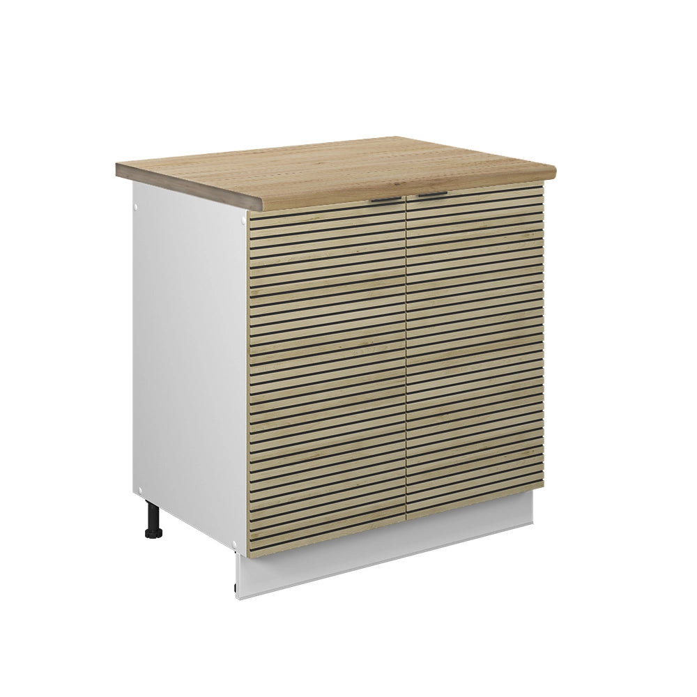 Mobile lavello cucina Fame-Line Pannello in quercia/Bianco 80 cm, PL Rovere Vicco