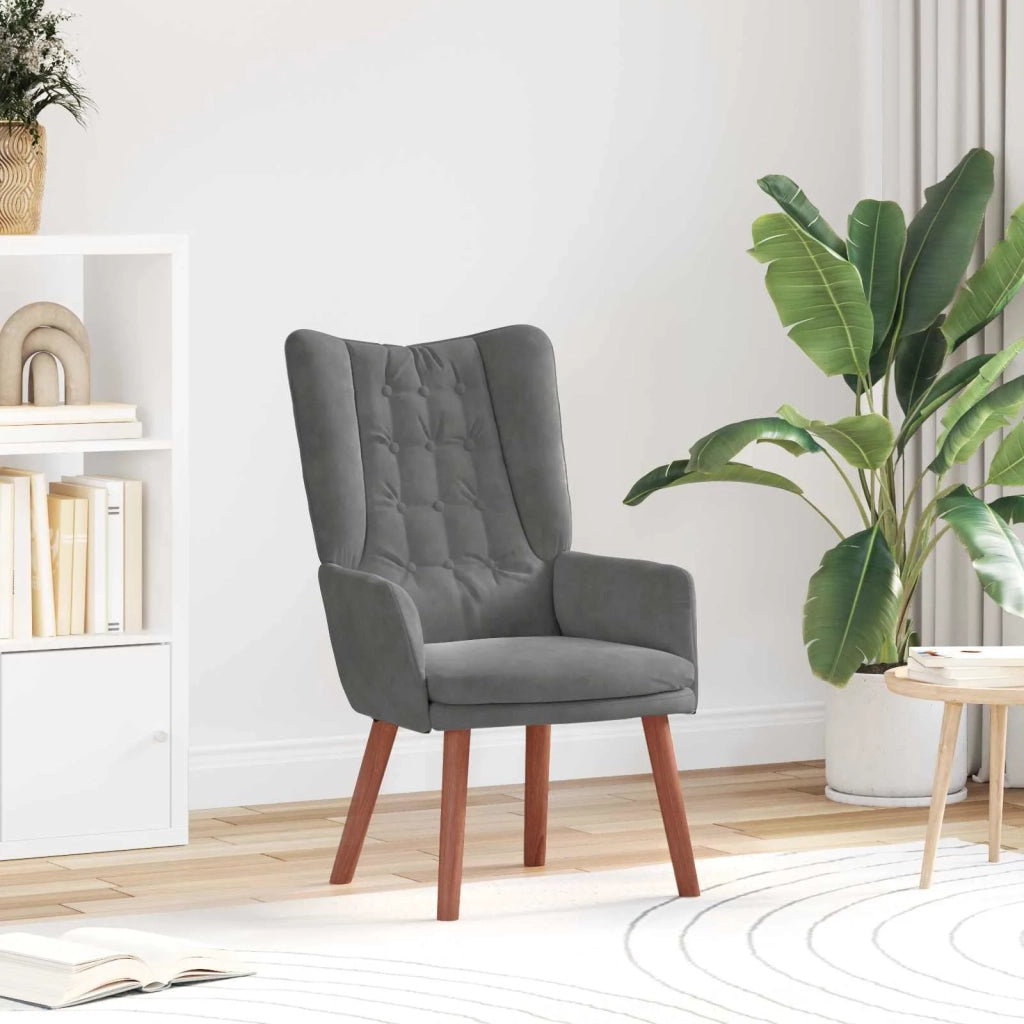 Poltrona | Sedia Relax Grigio scuro 63 x 67 x 94 cm Velluto