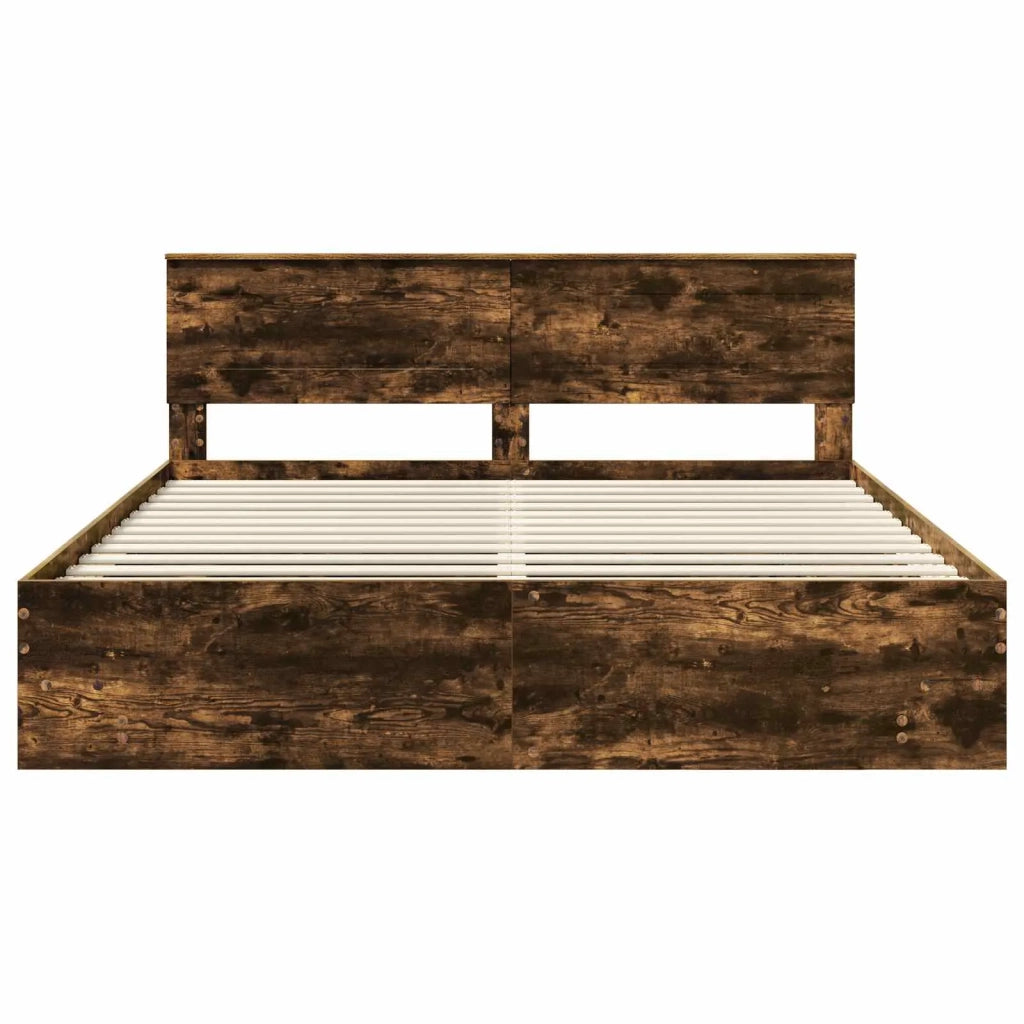 Struttura del letto Rovere fumé 200 x 200 cm Legno multistrato