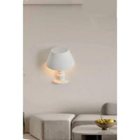 Applique lampada da parete in gesso a forma lume verniciabile attacco E14