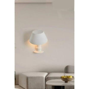 Applique lampada da parete in gesso a forma lume verniciabile attacco E14