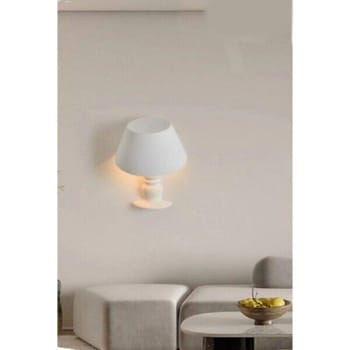 Applique lampada da parete in gesso a forma lume verniciabile attacco E14