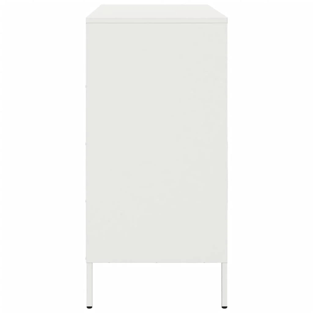 Buffet credenza cassettiera armadio mobile contenitore organizer per cucina soggiorno salotto 68 x 39 x 79 cm acciaio bianco 02_0030392