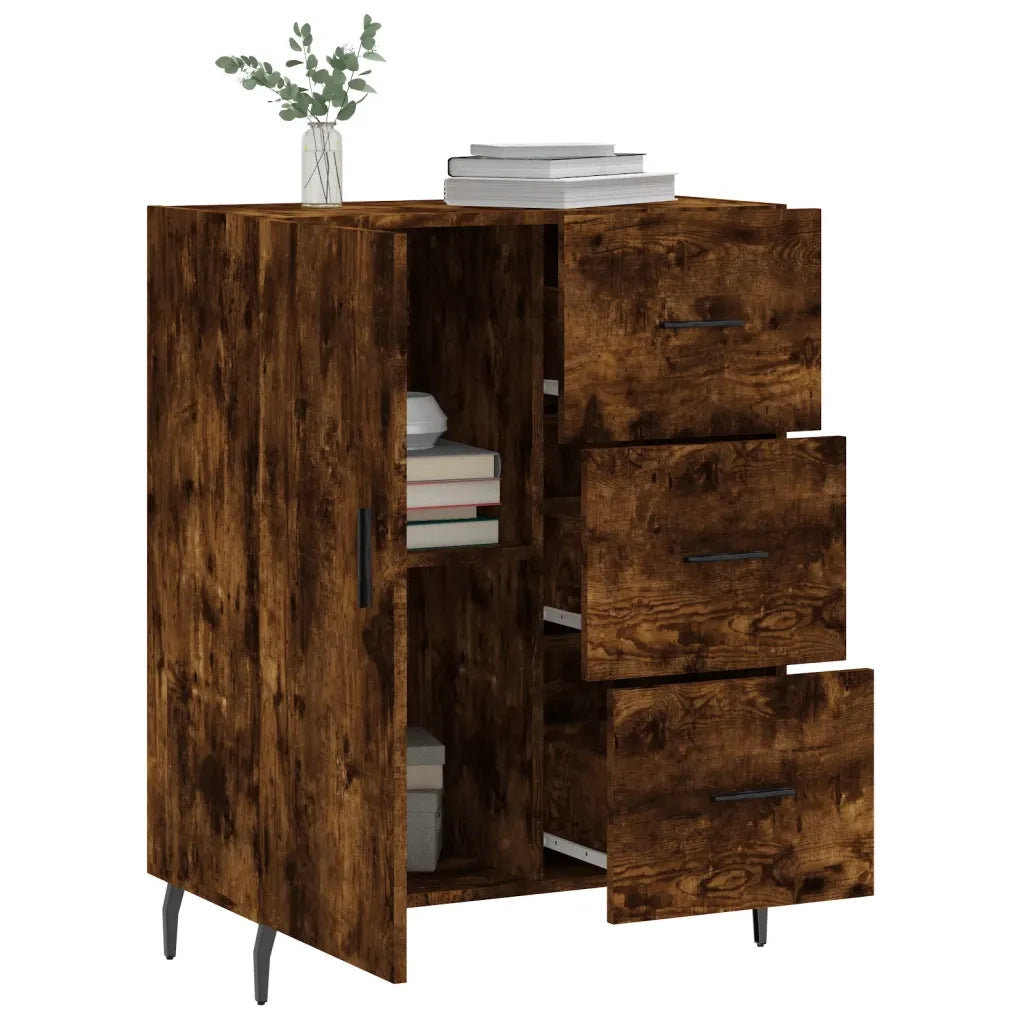 Credenza Rovere Fumo 69,5x34x90 cm in Legno Multistrato 827937