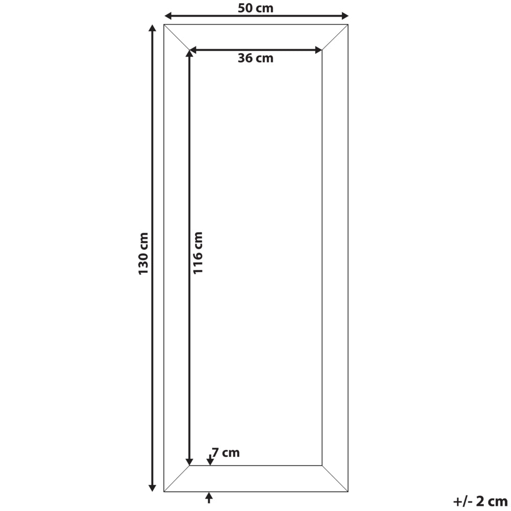 Specchio da Parete Marrone 50 x 130 cm Verticale Soggiorno Camera da Letto Comò Finitura Gesso