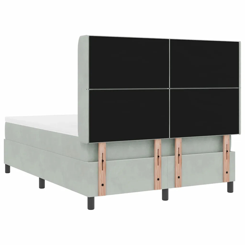 Letto a molle con testiera Grigio chiaro 140 x 200 cm Velluto 3343922