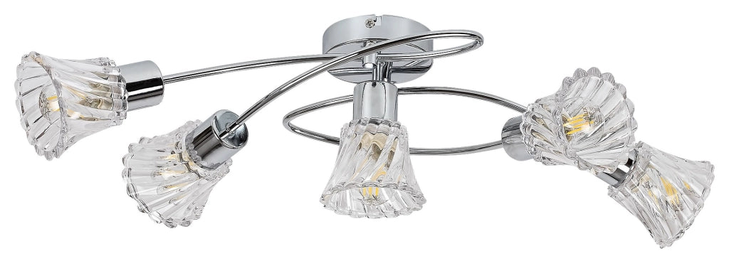 Plafoniera classica Hestia 5xE14 cromata con vetro Rabalux