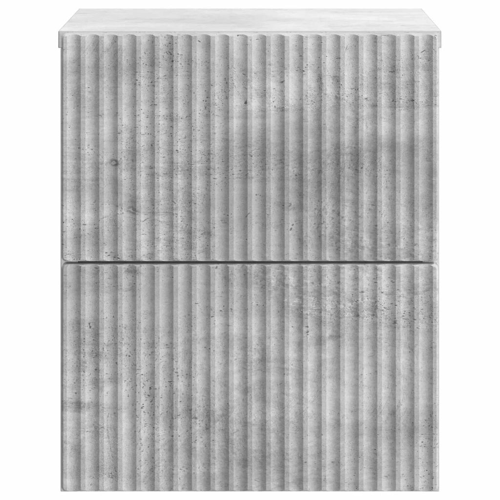 Mobiletto da notte a muro con cassetto 2 pcs Grigio Cemento