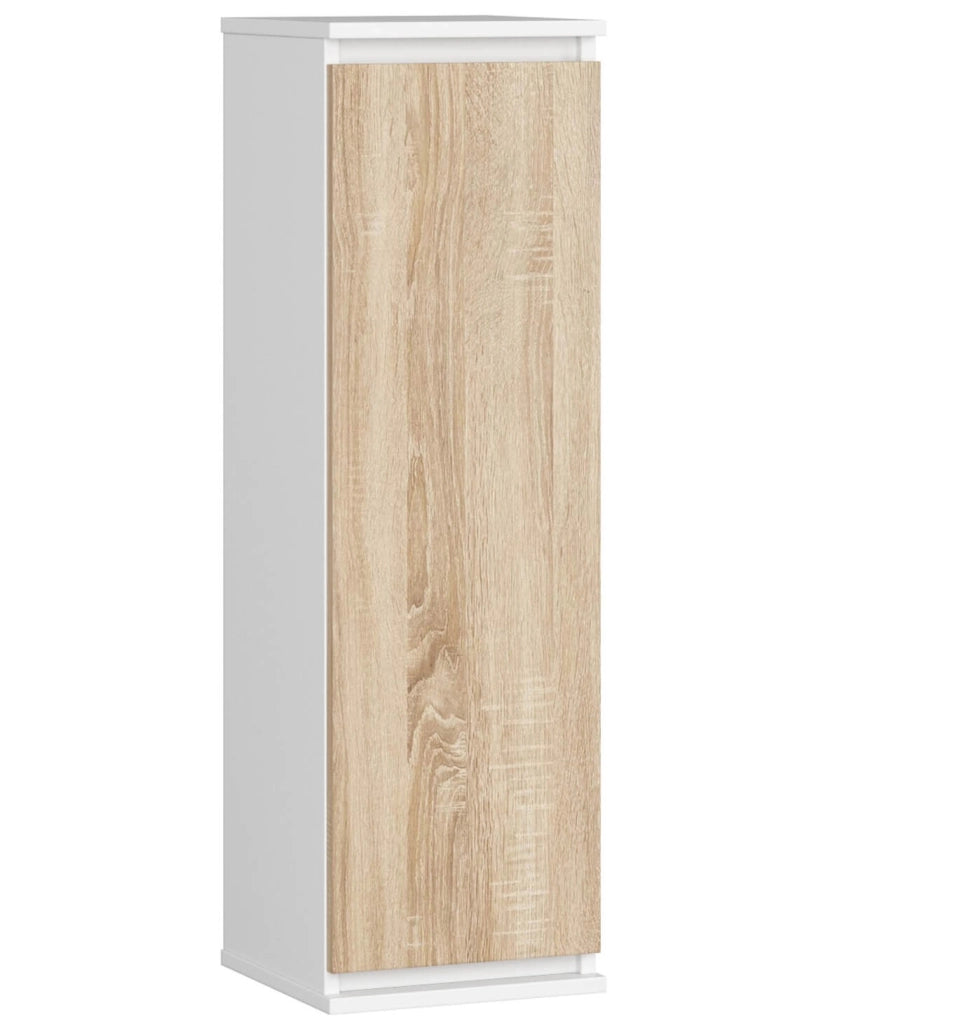 Armadietto a parete con ante strette AKORD W30 Bianca 30 cm 1 anta inserto frontale Sonoma Quercia 30x30x99 cm