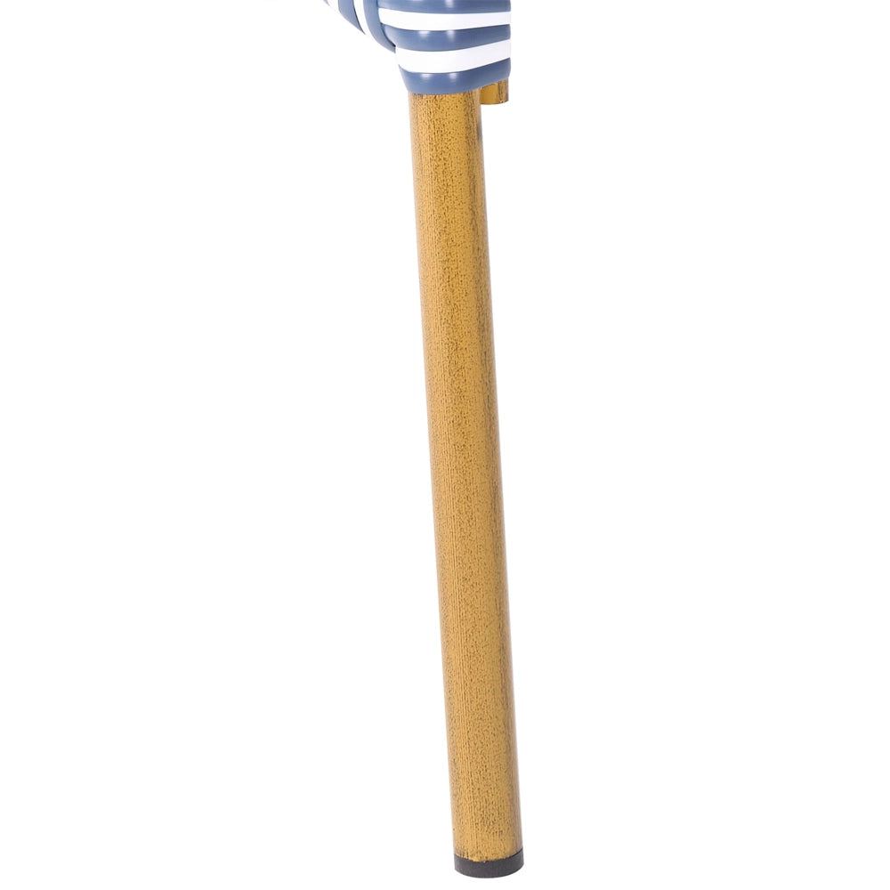 Set da pranzo da giardino a 4 posti Piano in rattan sintetico blu e bianco Tavolo ø 70 e 4 strutture in alluminio impilabili
