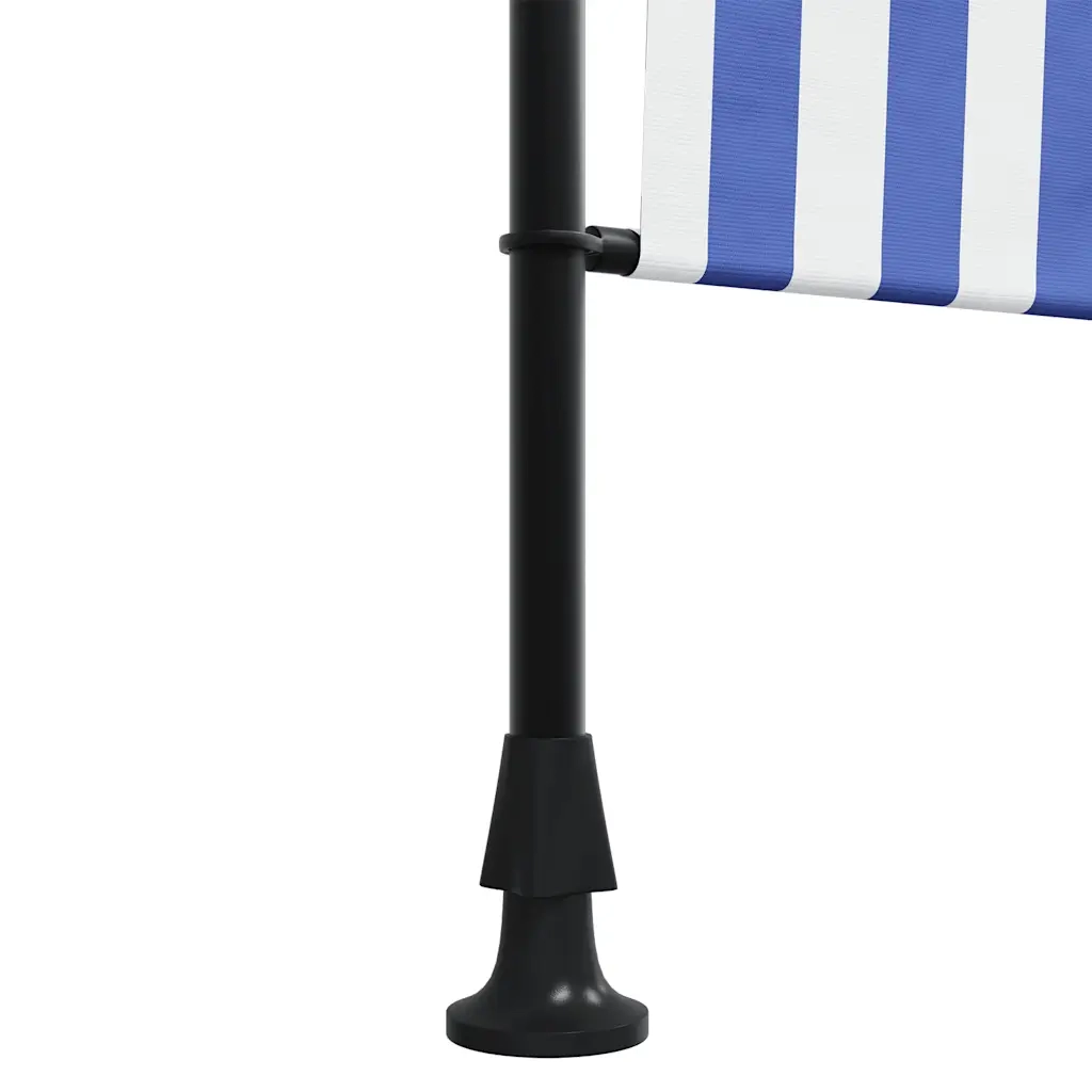 Tenda a Rullo Esterno Blu e Bianca 100x270cm Tessuto e Acciaio 368764