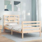 Giroletto con Testiera-Struttura Letto con testiera 90x200 cm in Legno Massello 535457