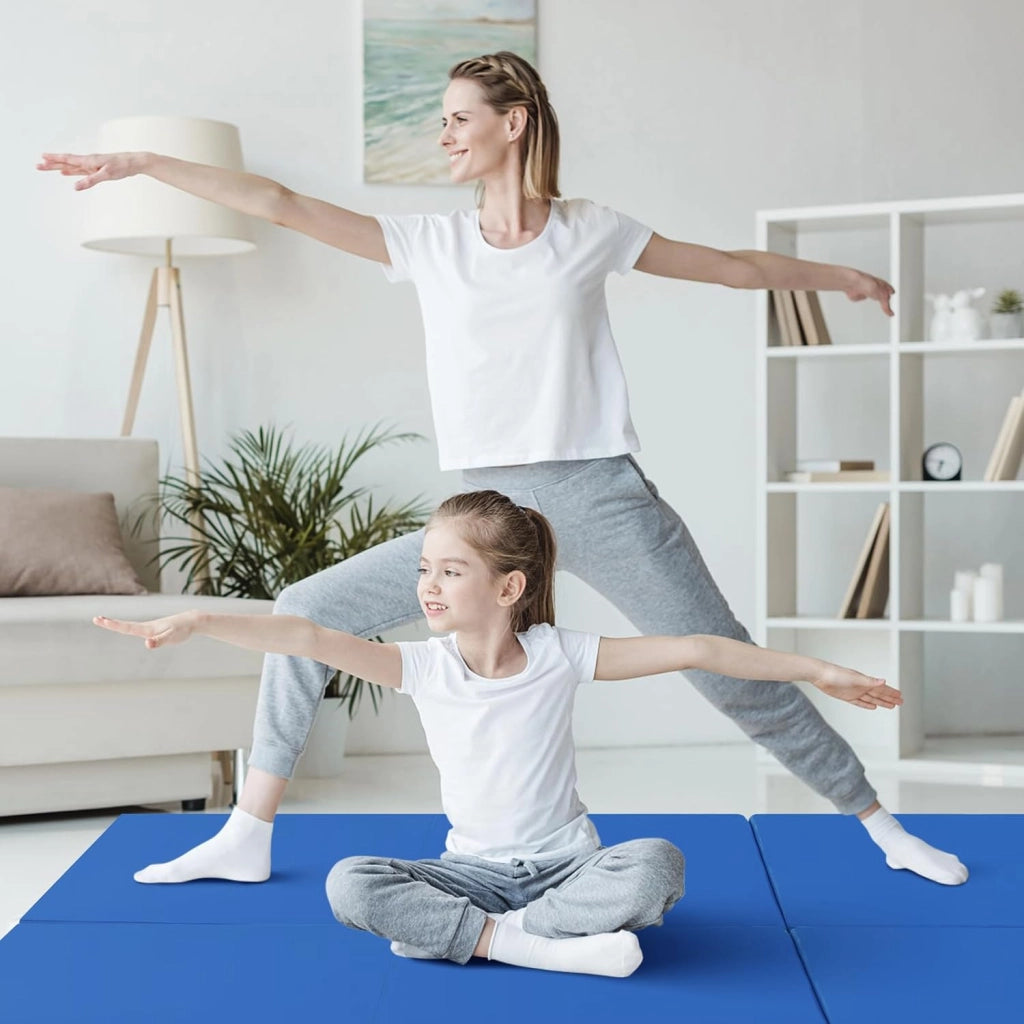 Tappetino da Yoga Spesso, Tappetino Fitness Pieghevole e Portatile con Imbottitura in EPE, Cerniera e Maniglie, Materassino Allenamento da Casa e Palestra, 180 X 60 X 5 cm