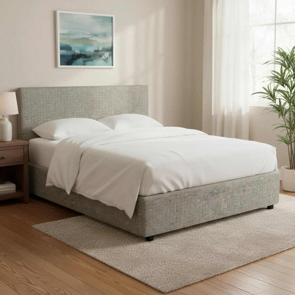 Basildon, Letto Matrimoniale Sfoderabile Made in Italy, Grigio