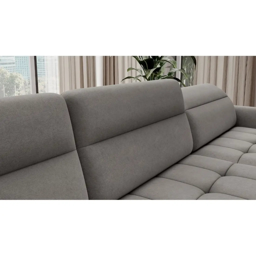 Divano ad angolo convertibile BERTHO 306 cm grigio – Angolo destro con contenitore