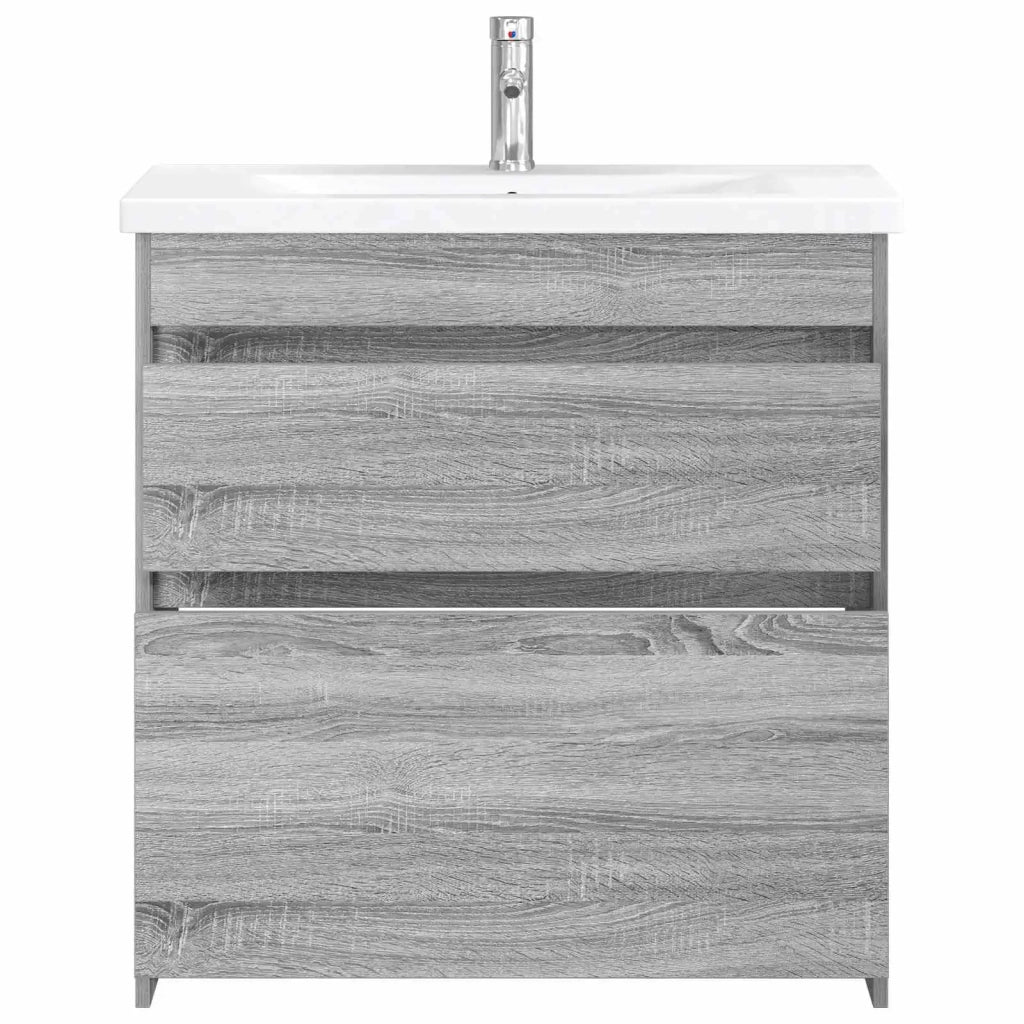 Set di mobili per il bagno Sonoma grigio 81 x 40 x 84,5 cm 3404271