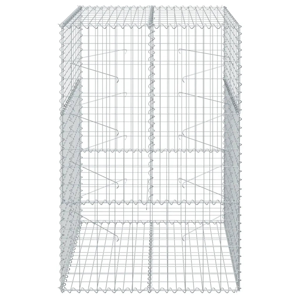 Cesto Gabbione con Copertura 100x100x150 cm in Ferro Zincato 3295213