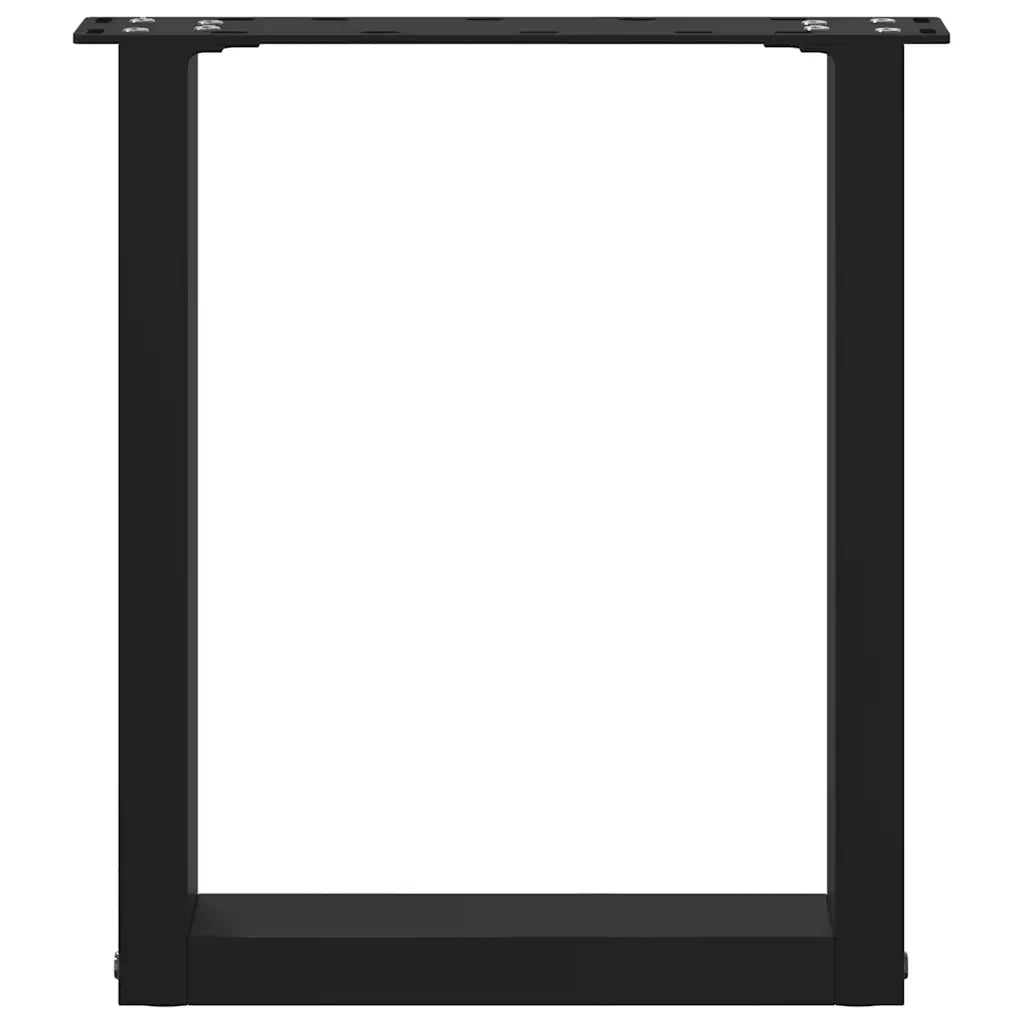 Gambe per Tavolino da Caffè a Forma di U 2 pz Nere 38x(42-43) cm Acciaio 4013152