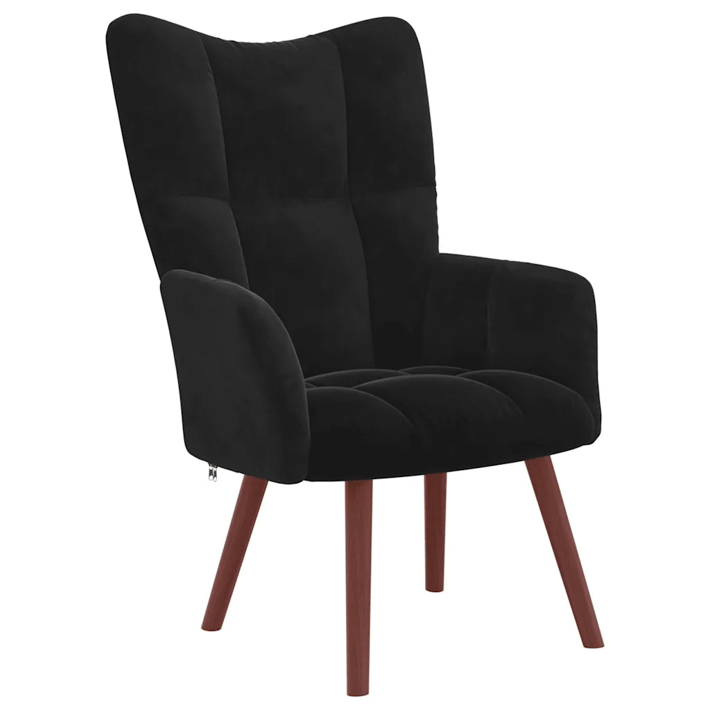 Sedia Relax Nera in Velluto 328057