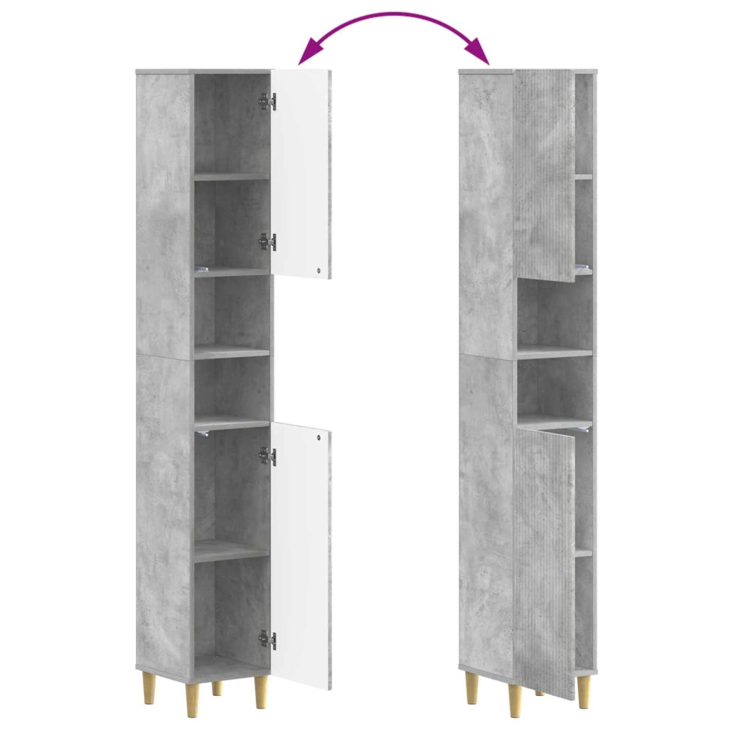 Armadio da Bagno con Ripiano Aperto ARNHEM Grigio Cemento 896598