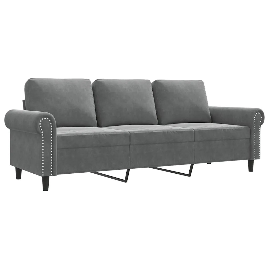Divano a 3 Posti Grigio Scuro 180 cm in Vellutocod mxl 131288