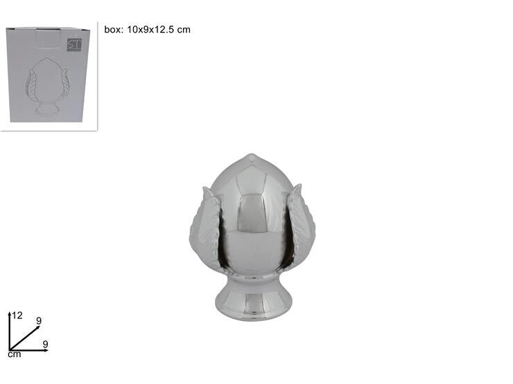 Pomo Decorativo Casa in Ceramica Silver 12 x 9 cm
