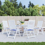 Cuscini per Sedia 2pz Strisce Bianche e Blu 50x50x3 cm Tessutocod mxl 94475