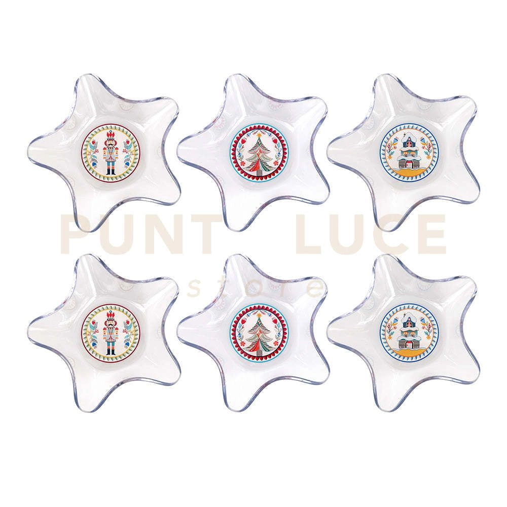 CIOTOLINE SOFT NATALIZIE IN CRISTALLO ACRILICO DECORATO DISEGNO FIABA SET DA 3