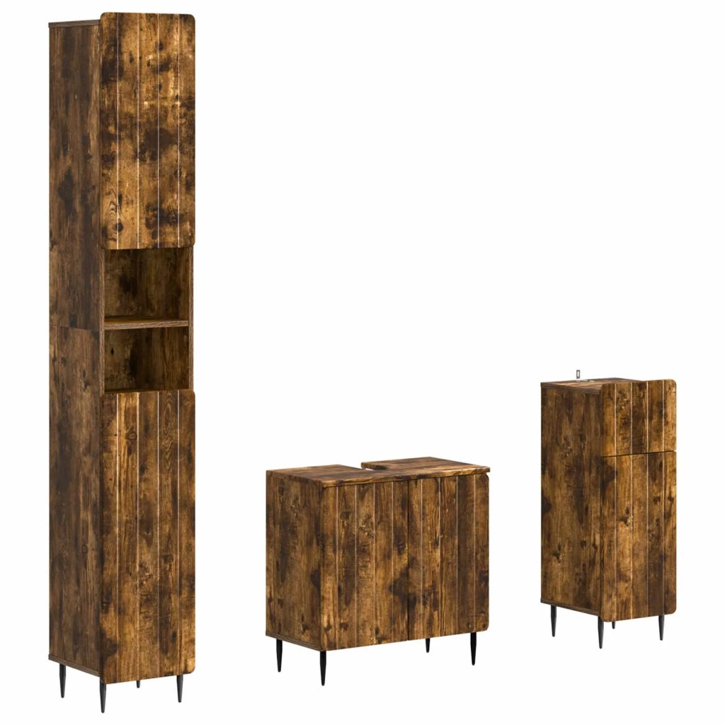 Set di armadietti da bagno in 3 pezzi ZWOLLE 3417842