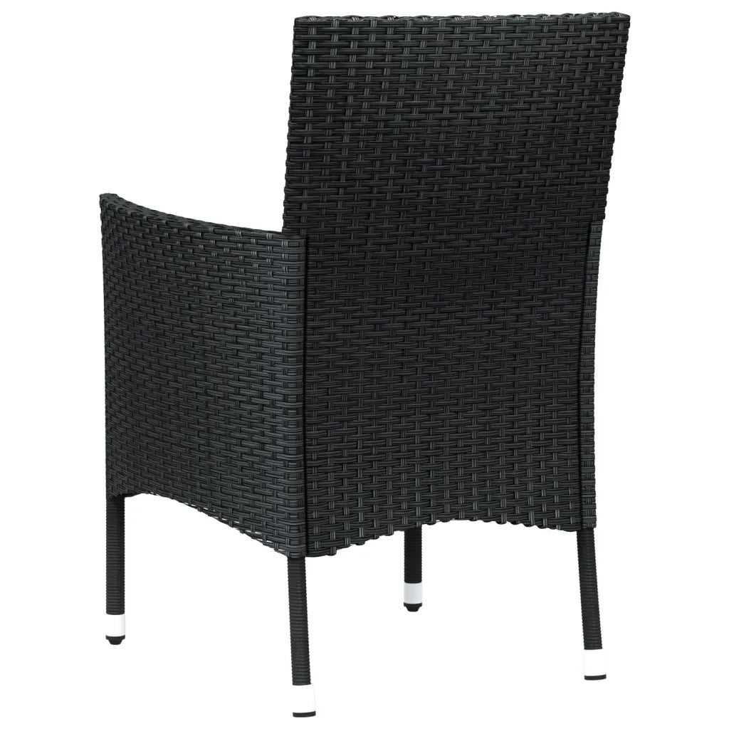 Sedie da Giardino con Cuscini 4 pz in Polyrattan Nere cod mxl 25132