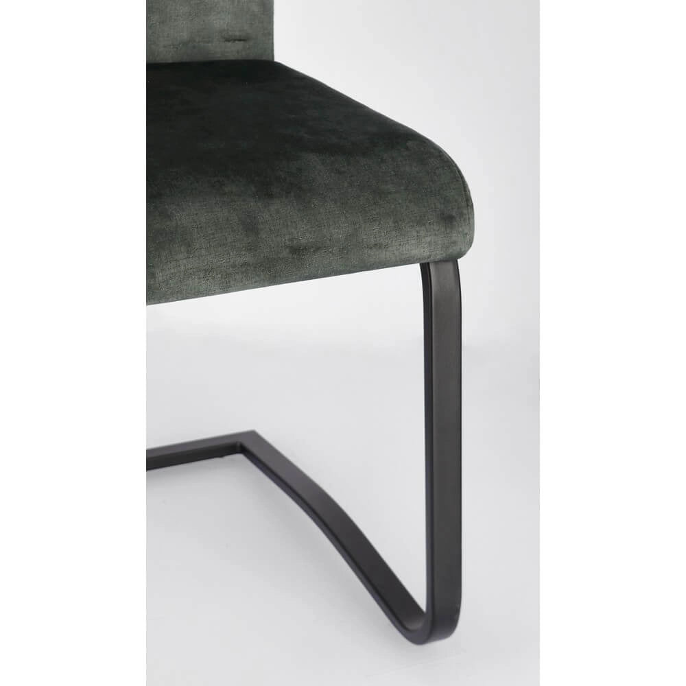Set di 4 Sedie da Pranzo in Velluto con Gambe in Acciaio - AIMEE
