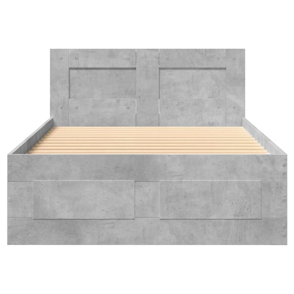 Struttura del letto 2 pz Grigio Cemento Legno ingegnerizzato 3429682