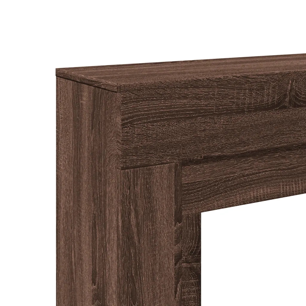 Cornice per Camino-Rivestimento per Camino Rovere Marrone 100x30x87,5 cm in Truciolato
