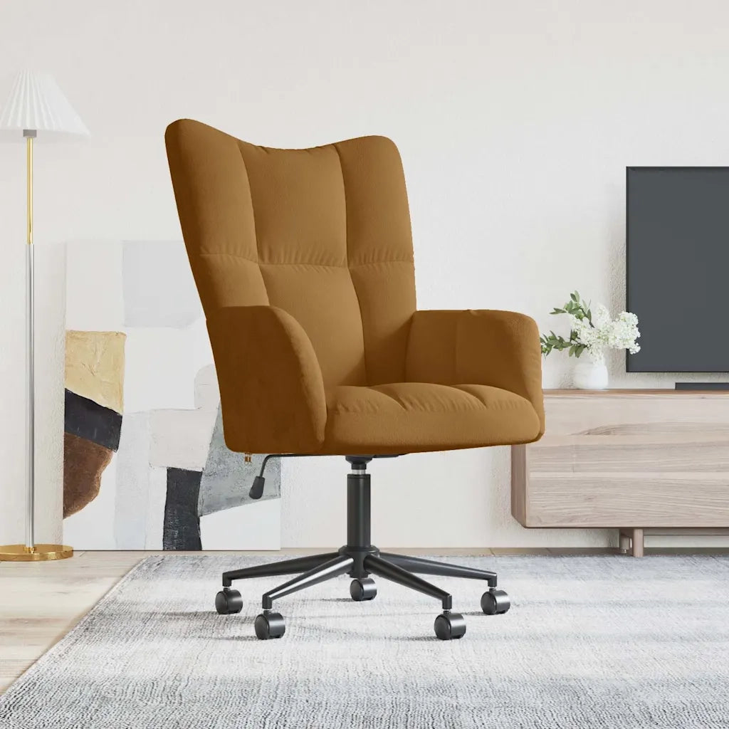 Divano Sedia-Poltrona Relax Marrone in Velluto 915817