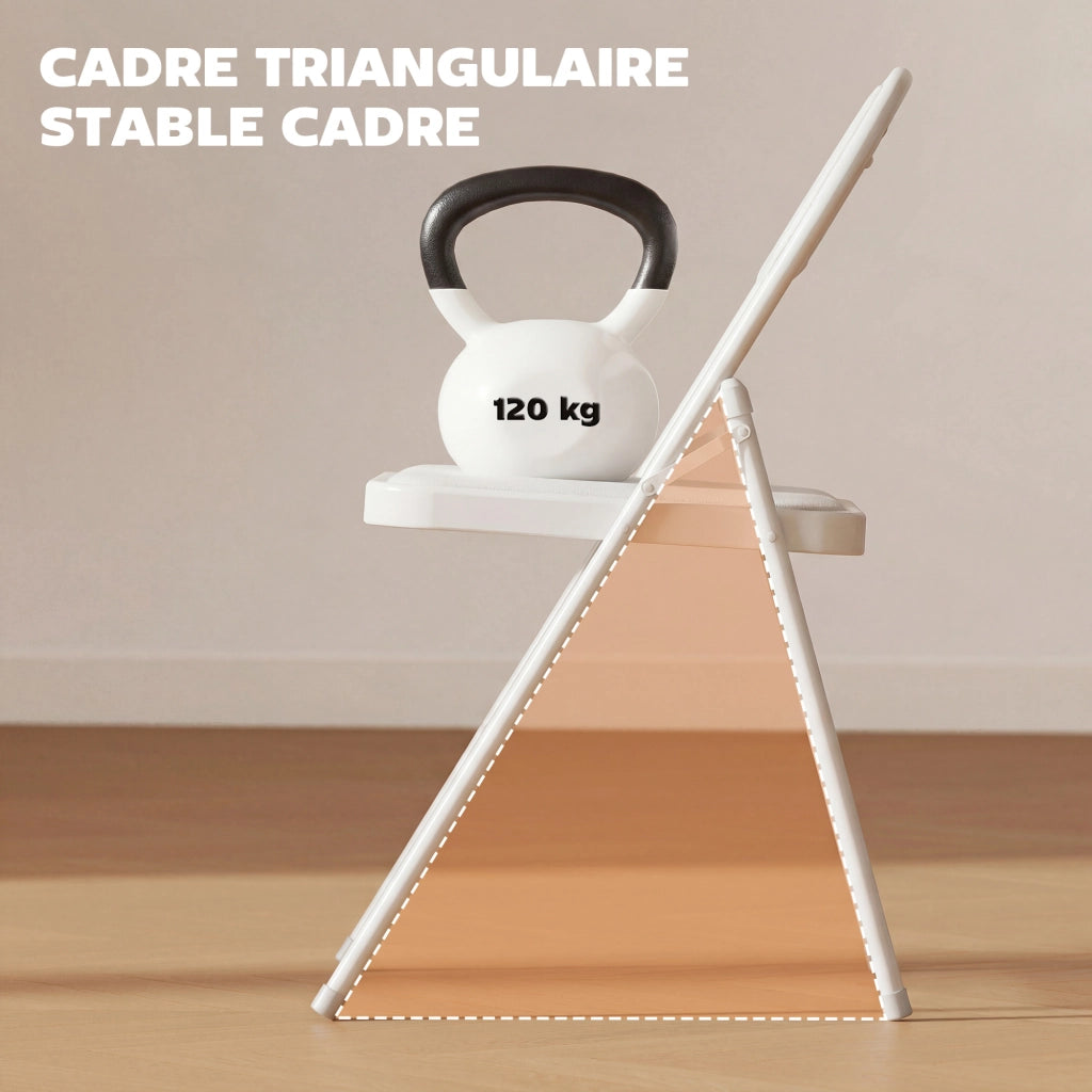 Sedia da pranzo pieghevole ¨C zephmum ¨C bianco 45x46x78 cm