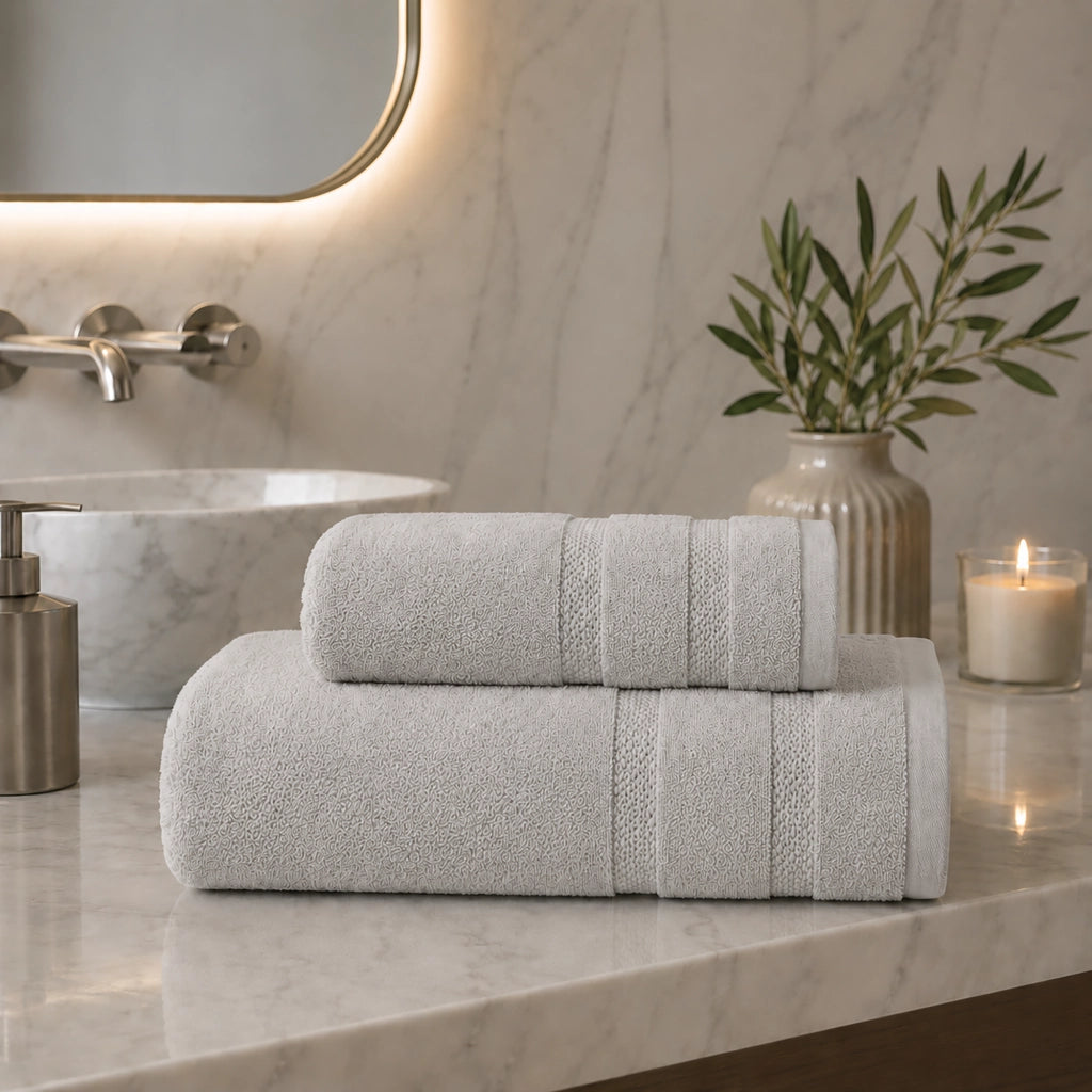 Saleneba, Telo Bagno set di 2 Asciugamano Viso 60x110 cm Asciugamano Ospite 40x60 cm, Rosso Ciliegia