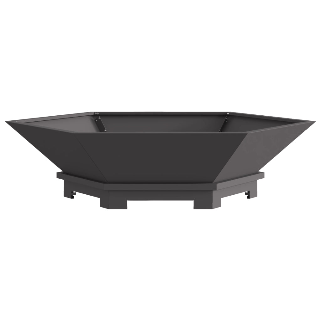 Braciere Esagonale Nera 100x100x28 cm Acciaio