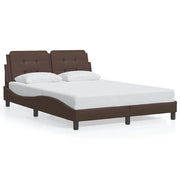 Letto matrimoniale | Letto per adulti | Giroletto senza Materasso Zadar Marrone 120x200 cm in Similpelle