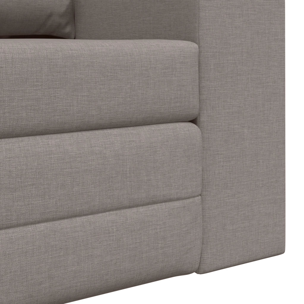 Divano Letto a Pavimento 2 in 1 Tortora 148x71x83 cm Tessuto