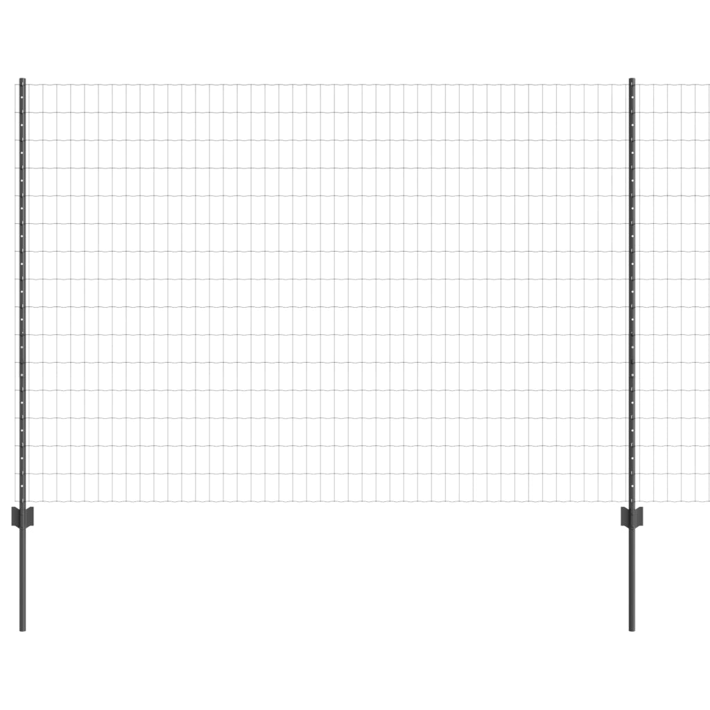 Recinzione Euro con 10 pali grigi 1,6x10 m in acciaio