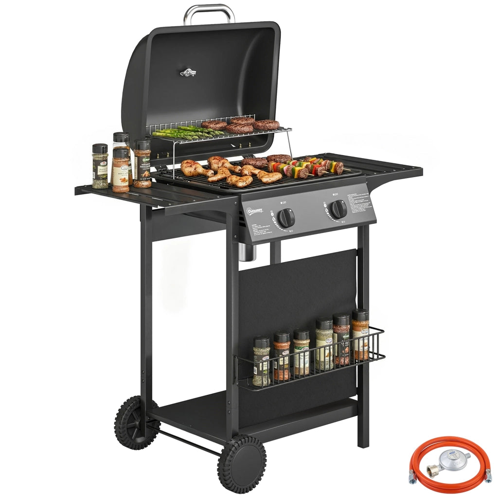 Grill da giardino 5KW 2 bruciatori ¨C zephmum ¨C acciaio inox con tavolino laterale