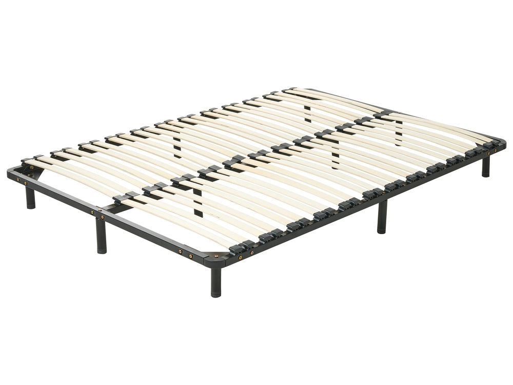 Rete a doghe autoportante 160 x 200 cm doghe in legno massello struttura in metallo su gambe